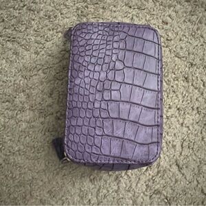 Trish McEvoy Makeup Planner Purple Croc Zip Case luxury glam designer-inspired